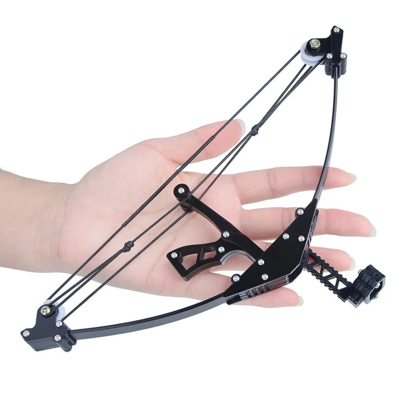 

10lbs Mini Composite Bow Archery Short Axis Triangle Bow and Arrow Creative Toys Outdoor Straight Bow Competitive Shooting Toy