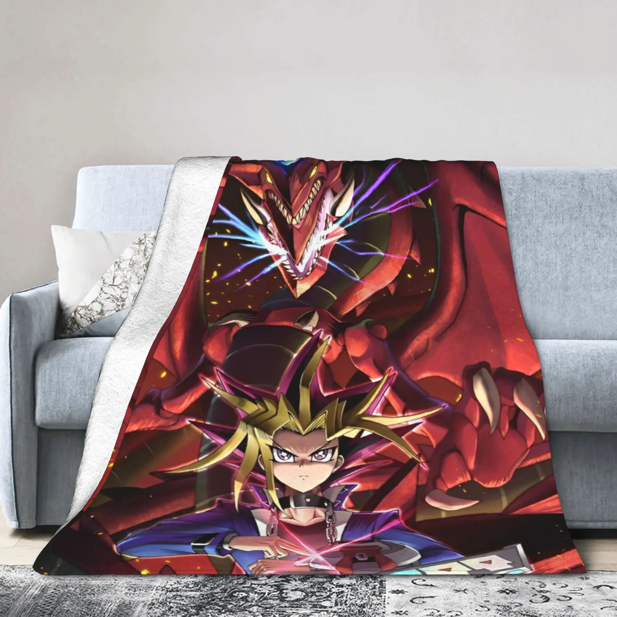 Yu-Gi-Oh!   Blankets Japanese Anime Manga Flannel Awesome Soft Throw Blankets for Home Restaurant Decoration