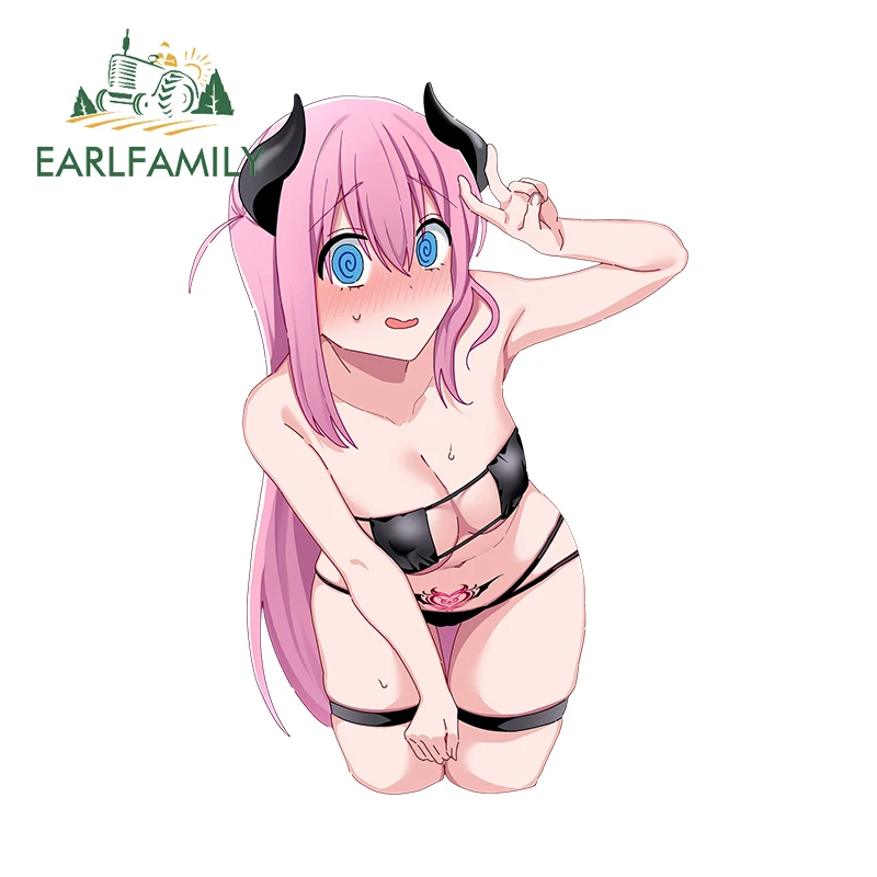 EARLFAMILY 13cm X 9.1cm for Popular Anime Car Stickers Sexy Tattoo Girl Decals Car Accessories Graffiti Windows Decoration