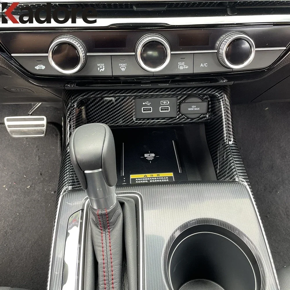 For Honda Civic Integra Sedan 2022 2023 2024 Car Center Console Cigarette Lighter Panel Frame Cover Trims Interior Accessories