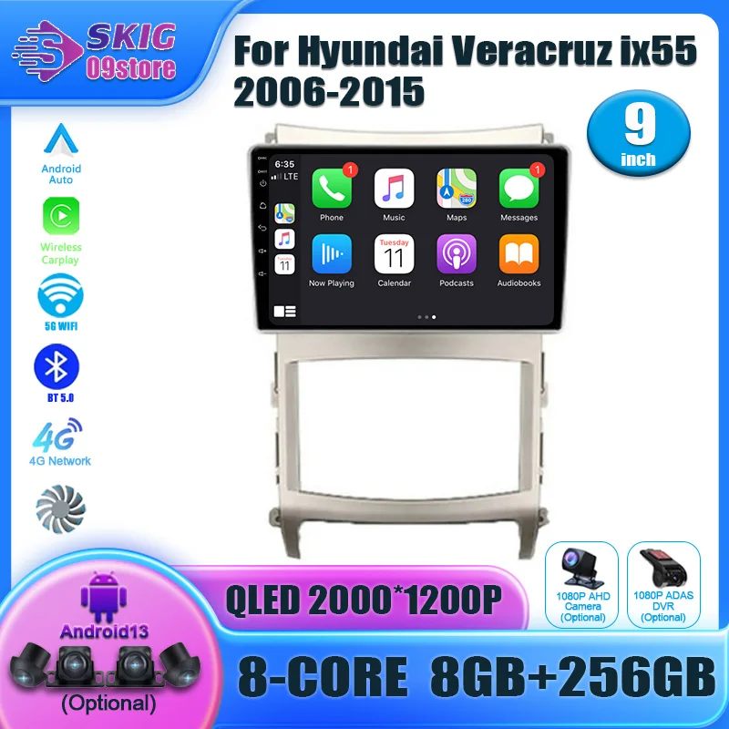 

Android 13 Auto For Hyundai Veracruz ix55 2006-2015 Car Radio Multimedia Navigation Wireless Carplay Stereo Head Unit 2DIN