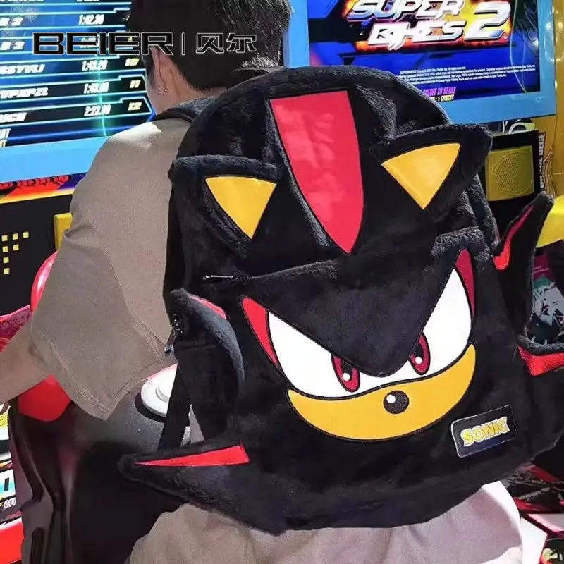 Bell Dark Sonic The Hedgehog Video Game Theme Cartoon Backpack For Female Students Large Capacity Backpack Male Students Gifts