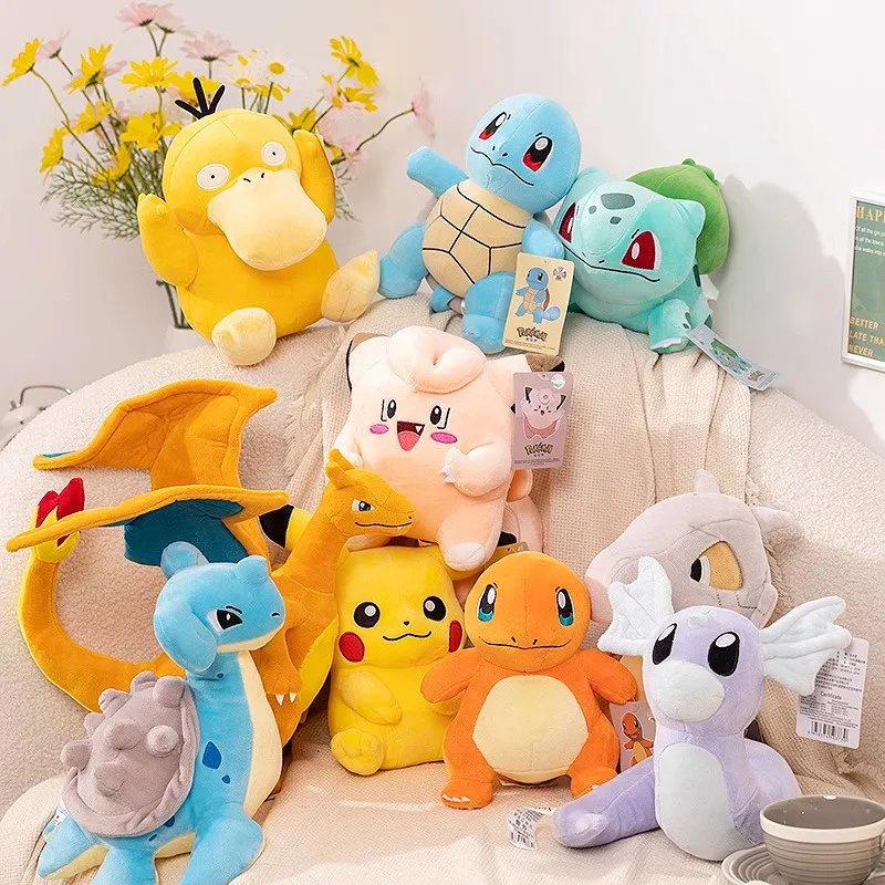جديد بوكيمون الأصلي بيكاتشو ميو ميوث بلاستويز تشارماندر هانتر سيدوك أنيمي الشكل أفخم محشوة دمية هدايا عيد ميلاد الاطفال