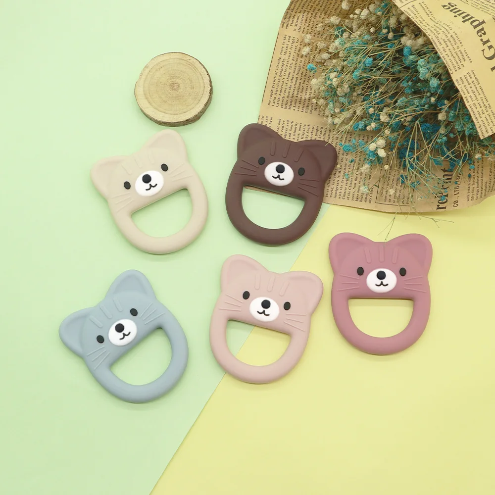 1Pcs Baby Teething Toys Cute Cartoon Teeth Biting Toy BPA Free Infant Baby Teether Toys Teether Holders Baby Stuff