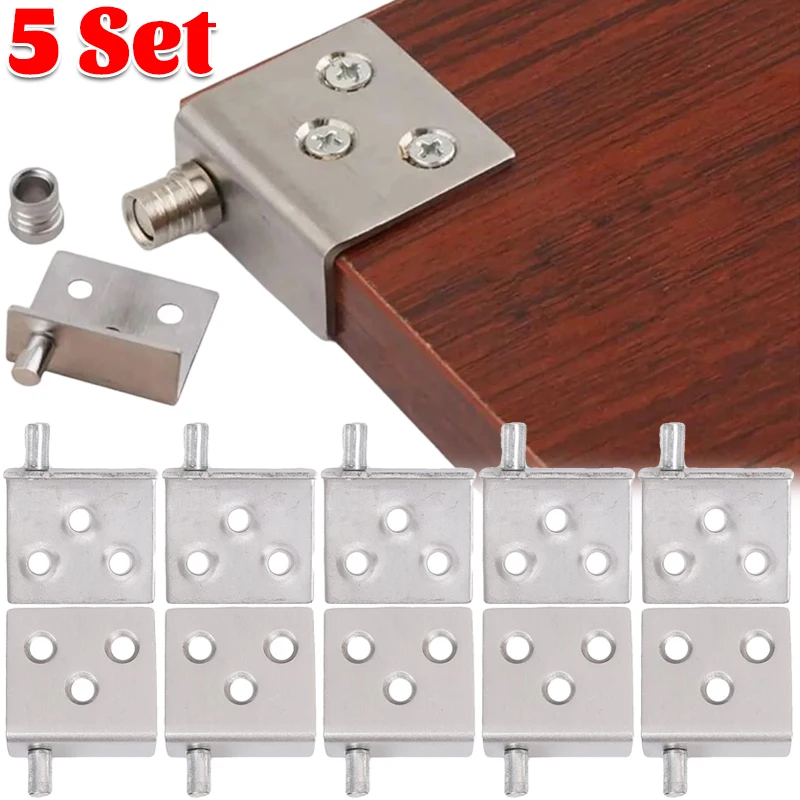 Concealed Door Hinges Invisible Cabinet Up Down Door Pivot CT Corner Codes for Wood Panel Cupboard Display Support Brackets