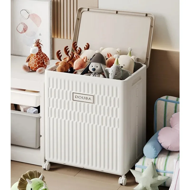 

Складная корзина для хранения одежды, ящик для хранения одежды со шкивом, бытовой ящик для хранения большой емкости с откидной крышкой