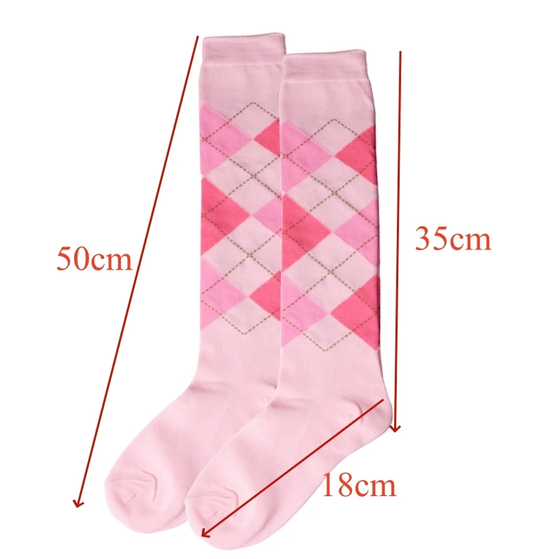 Men Women Colorful Plaid Argyle Geometric Harajuku Combed Cotton Socks Fashion JK Lolita High Tube Leg Warmer Streetwear