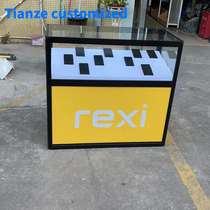 

(customized)Mobile Phone Shop Decoration Glass Showcase Mobile Showroom Display Cabinet Retail Store Mobile Phone Display Counte