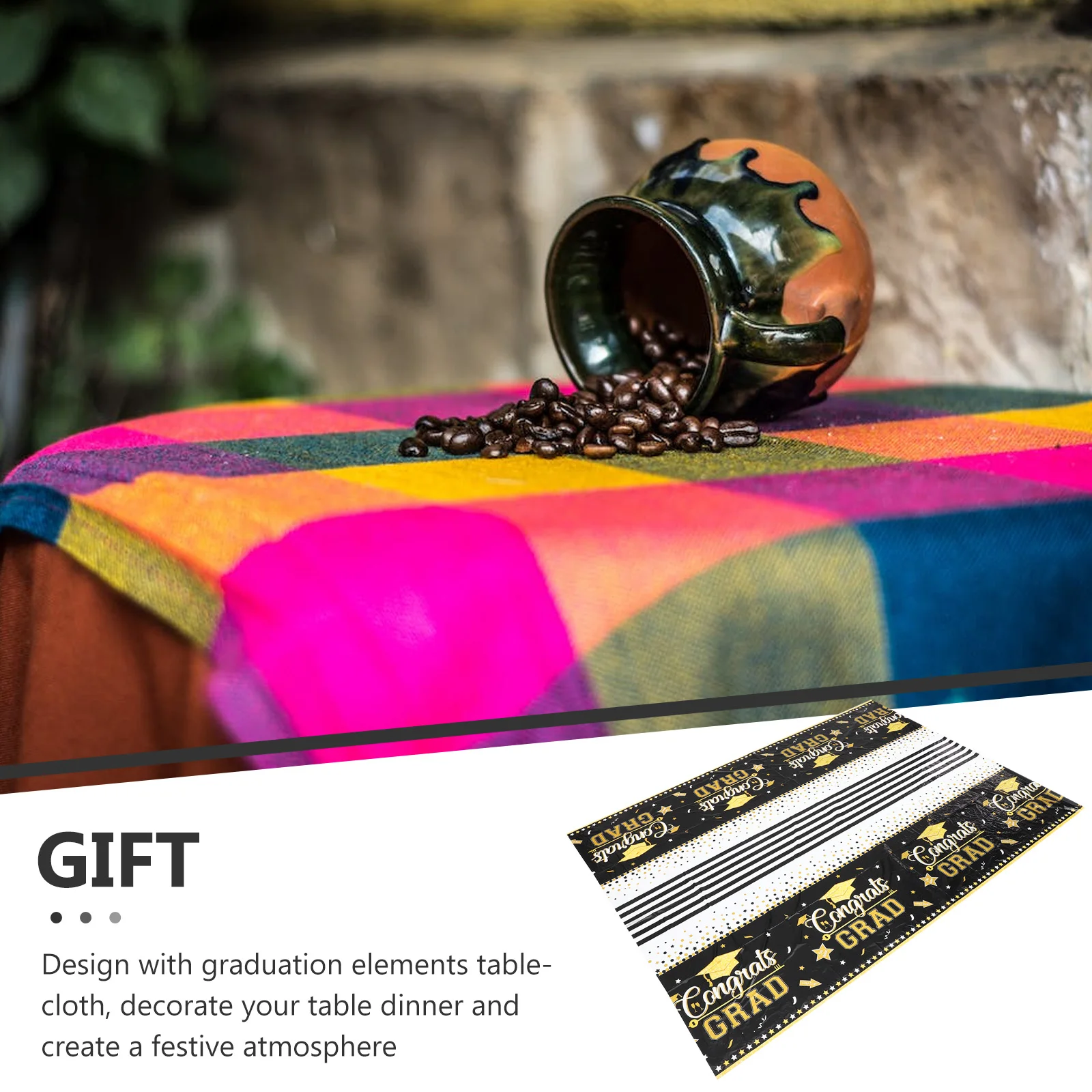 

Pe Graduation Tablecloth Rectangle Dinner Table Cover Congrats Grad Theme Table Cover Party Decoration 2023 Graduation Accessory