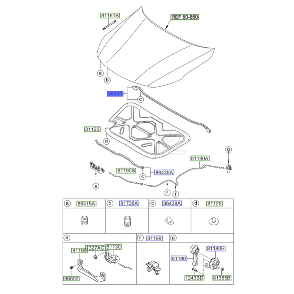 86430-2T000 WEATHERSTRIP - HOOD FOR 2011-2014 KIA K5 OPTIMA SEALING STRIP 86430 2T000 86430-2T000