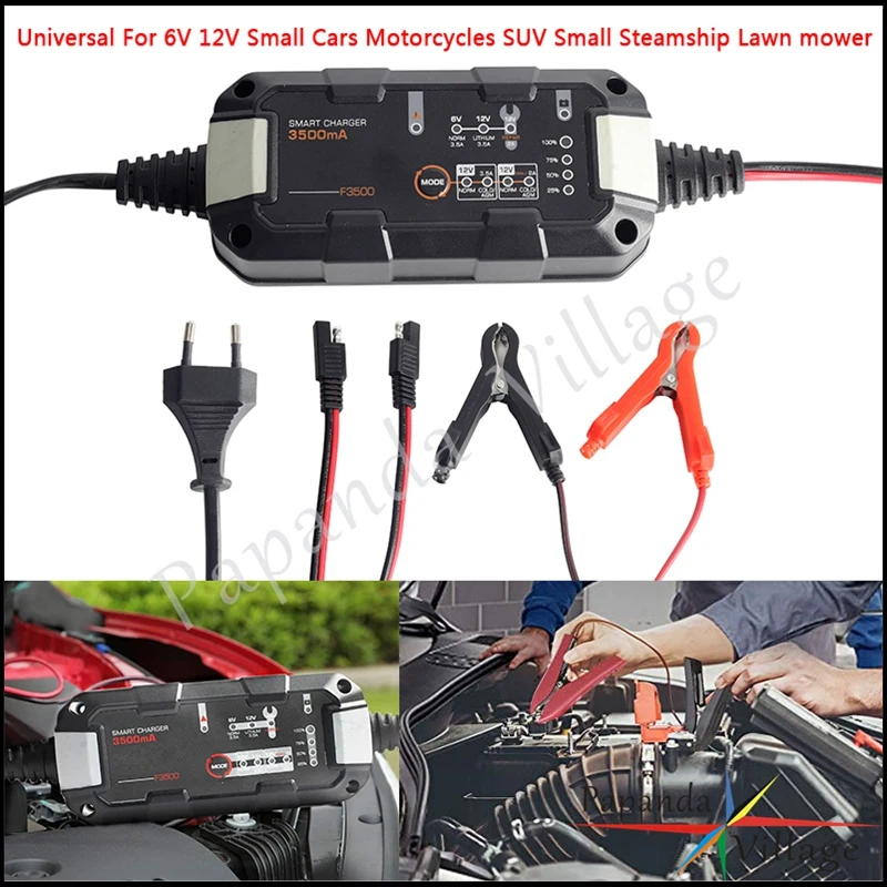 

For 6V 12V Small Cars Motorcycle Plastic SUV Steamship Lawn Mower High Voltage Short Circuit Protector Battery Charger Universal
