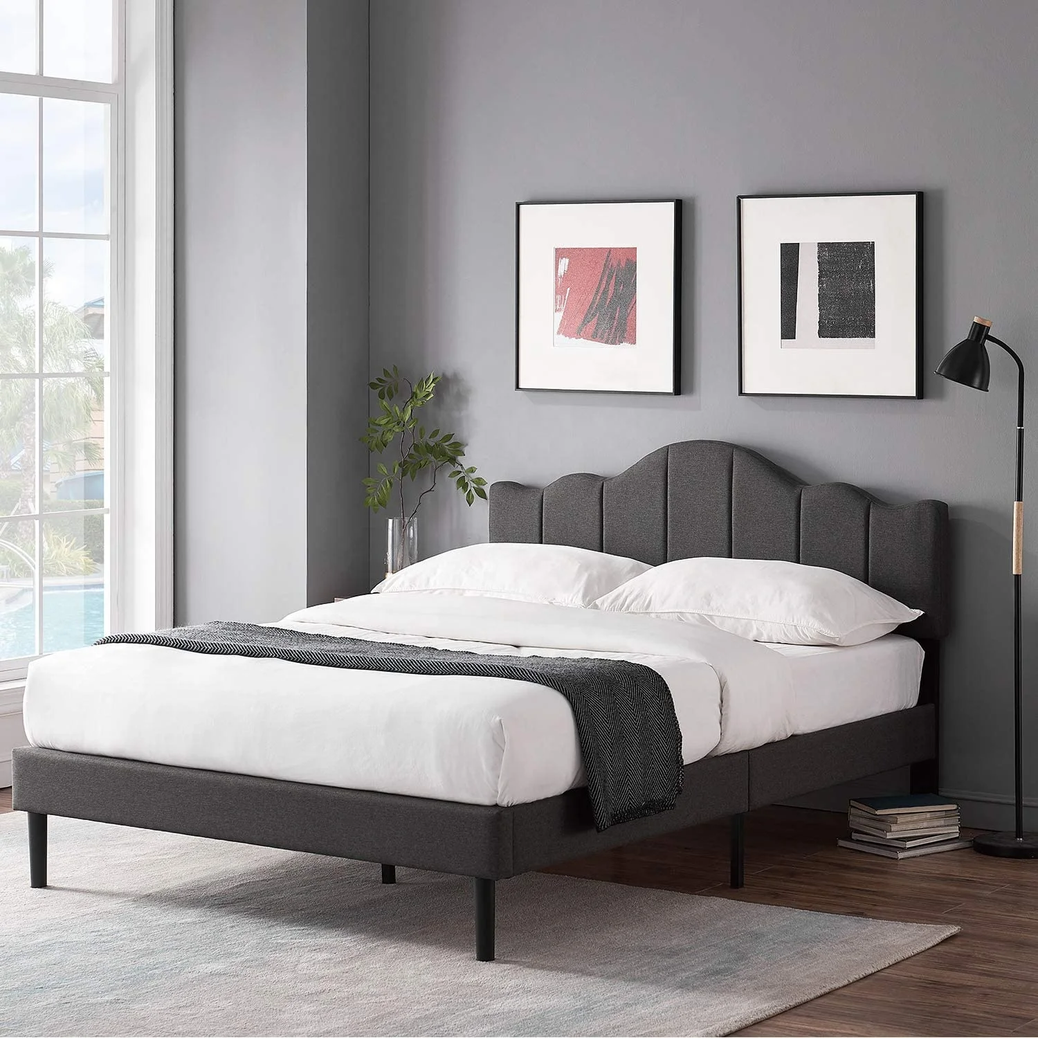 Precio al por mayor: Cama flotante de tela suave con diseño moderno, tamaño King de lujo, muebles de dormitorio. ¡Promoción de ventas!