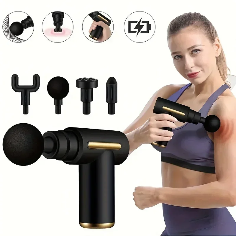 

1PC Electric Percussion Massage Gun - Professional Deep Tissue Therapy Device for Neck, Back & Full Body Muscle Relaxation