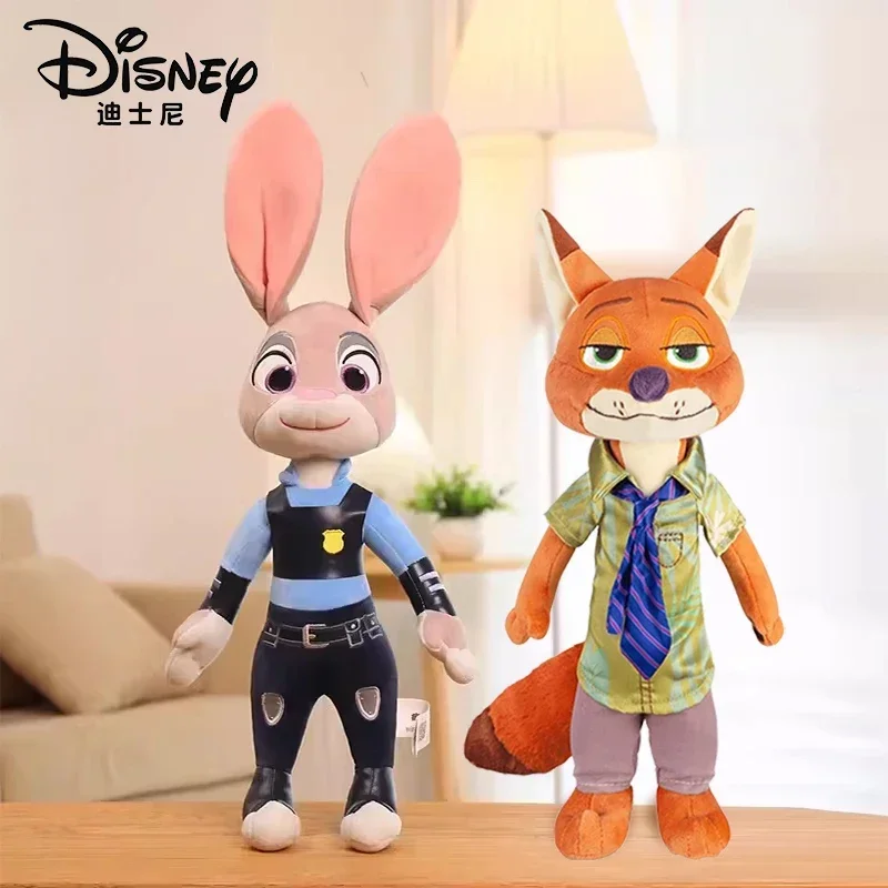 Genuine Disney Zootopia peluche bambole Cartoon Hopps Judy Nick peluche Fox Rabbit Anime Plushie Toys ragazzi ragazze regalo di compleanno