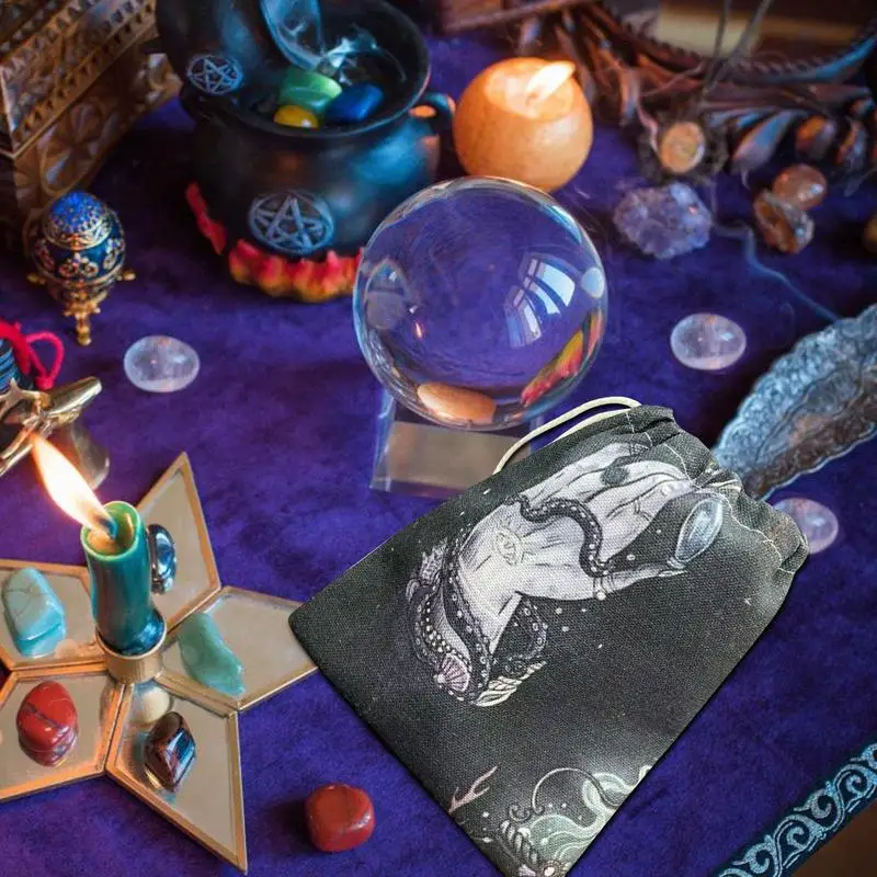 Storage Bag For Tarot Drawstring Jewelry Storage Bag 5.12x7.09 Inch Drawstring Bags For Rune Dice Jewelry Gift Bags For Tarot