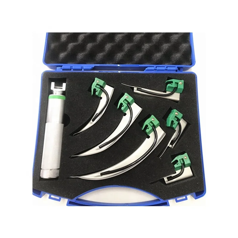 different size stainless steel blades Fiber Optic Anesthesia Laryngoscope Set For infant and child  intubation