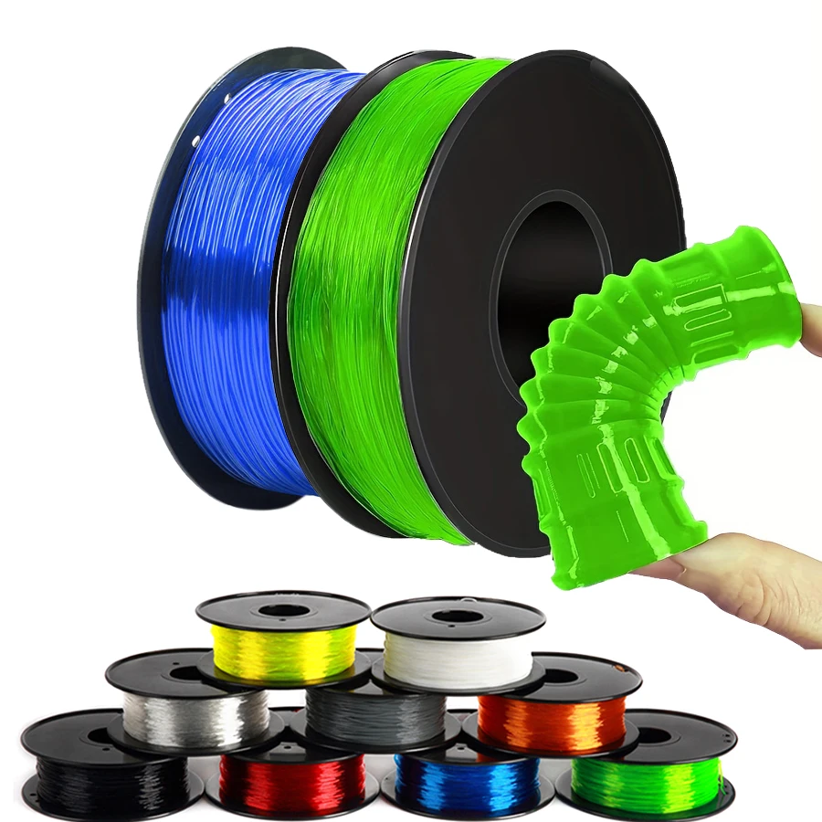 Flexible Translucent TPU 3D Printer Filament 1.75mm 200g Elastic TPU Material Extrudeuse Filament 3d Sublimation