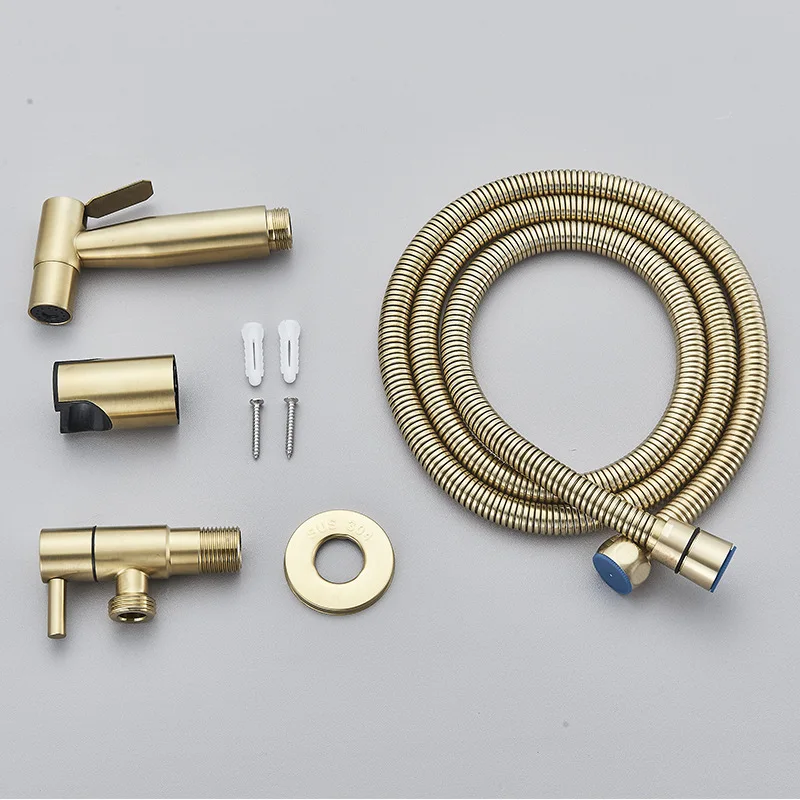 

Настенный смеситель-распылитель для биде из матовой нержавеющей стали под холодную воду, гигиенический душ-шаттаф для туалета, комплект с клапаном