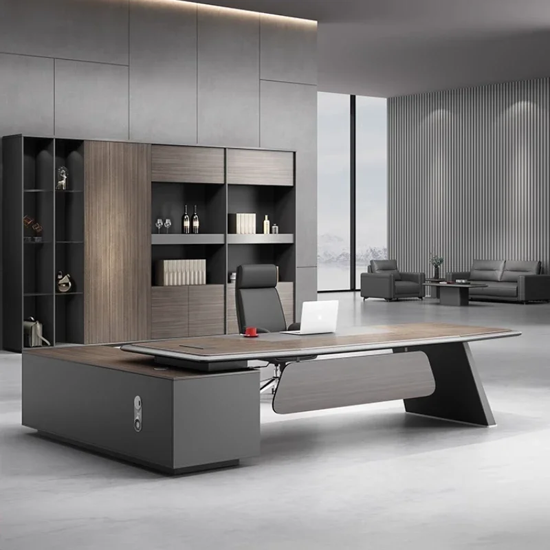 

Простой современный стол для руководителя, дизайн Essentials, рабочий стол для руководителя, черный кабинет, офисная мебель Mesa Para Computador