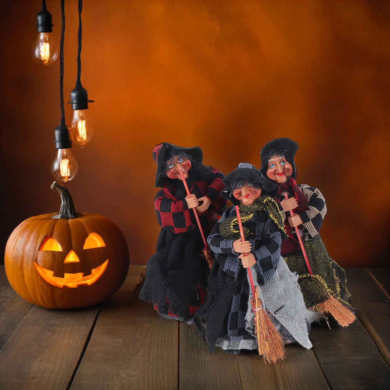 

Halloween Witch Ornaments Spooky Decor Flying Decorations Hanging Party Props Wicked Figurines Flight