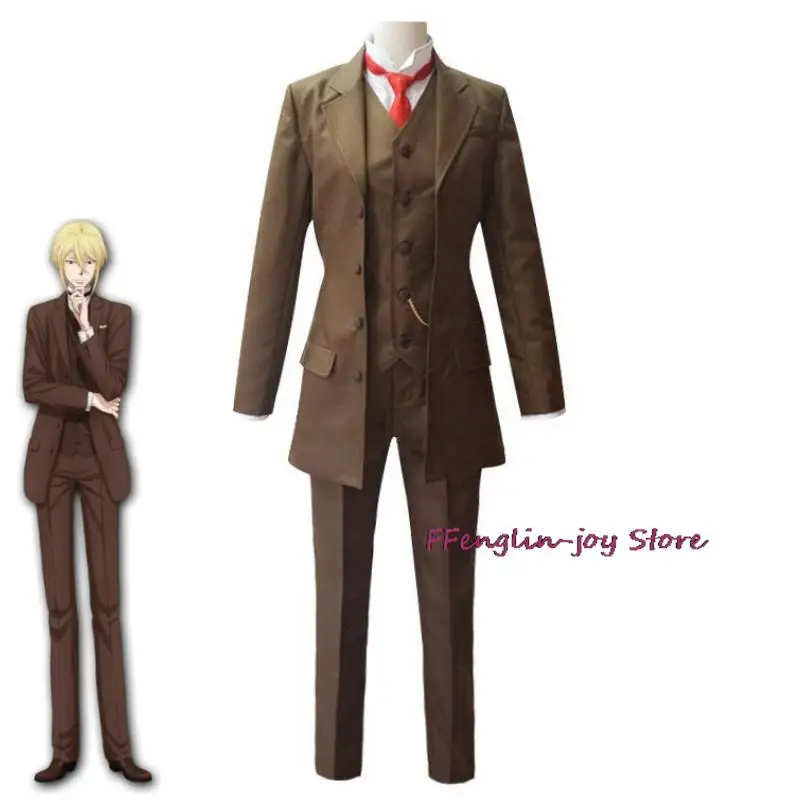 Anime MORIARTY THE PATRIOT Albert James Moriarty William Cosplay Costume Wig Brown Uniform Halloween Carnival Party Suit