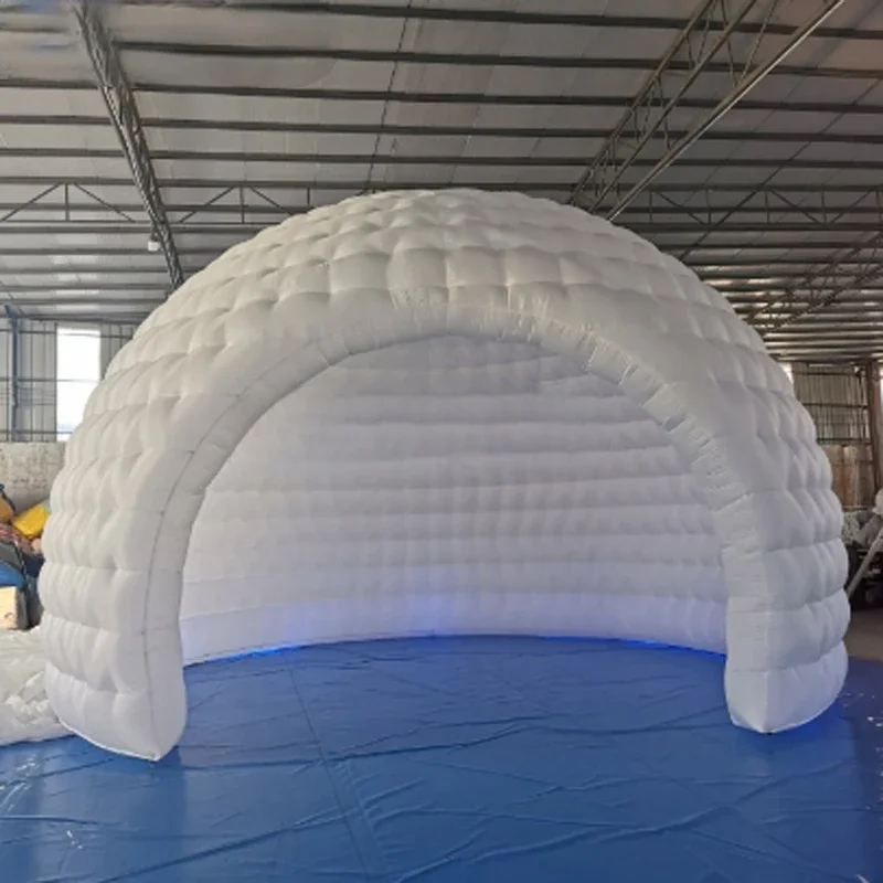 Inflatable Air ส่งเสริมการขาย Canopy โดมไฟ LED สีขาว Igloo งานแต่งงานผับเวทีเต็นท์สําหรับงานแสดงสินค้า