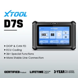 XTOOL D7S  Automotive Scanner,ECU Coding，DOIP & CANFD, Active Test,36+Special Functions,DPF,SAS,Free Software/Update,Live Date