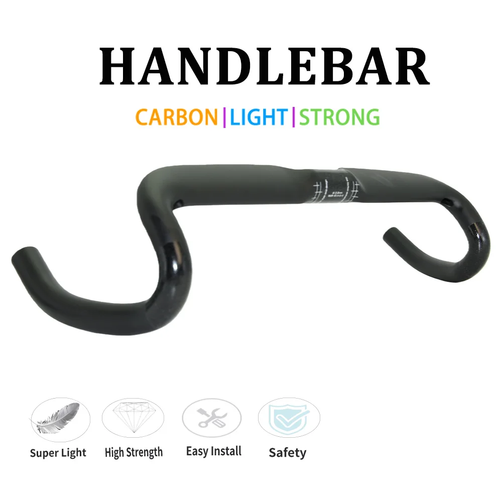 

Carbon Fiber Road Bike Handlebar 360-440mm Bent Inner Routing 31.8mm Diameter Bicycle Bar for Enhanced Wind Resistance Reduction