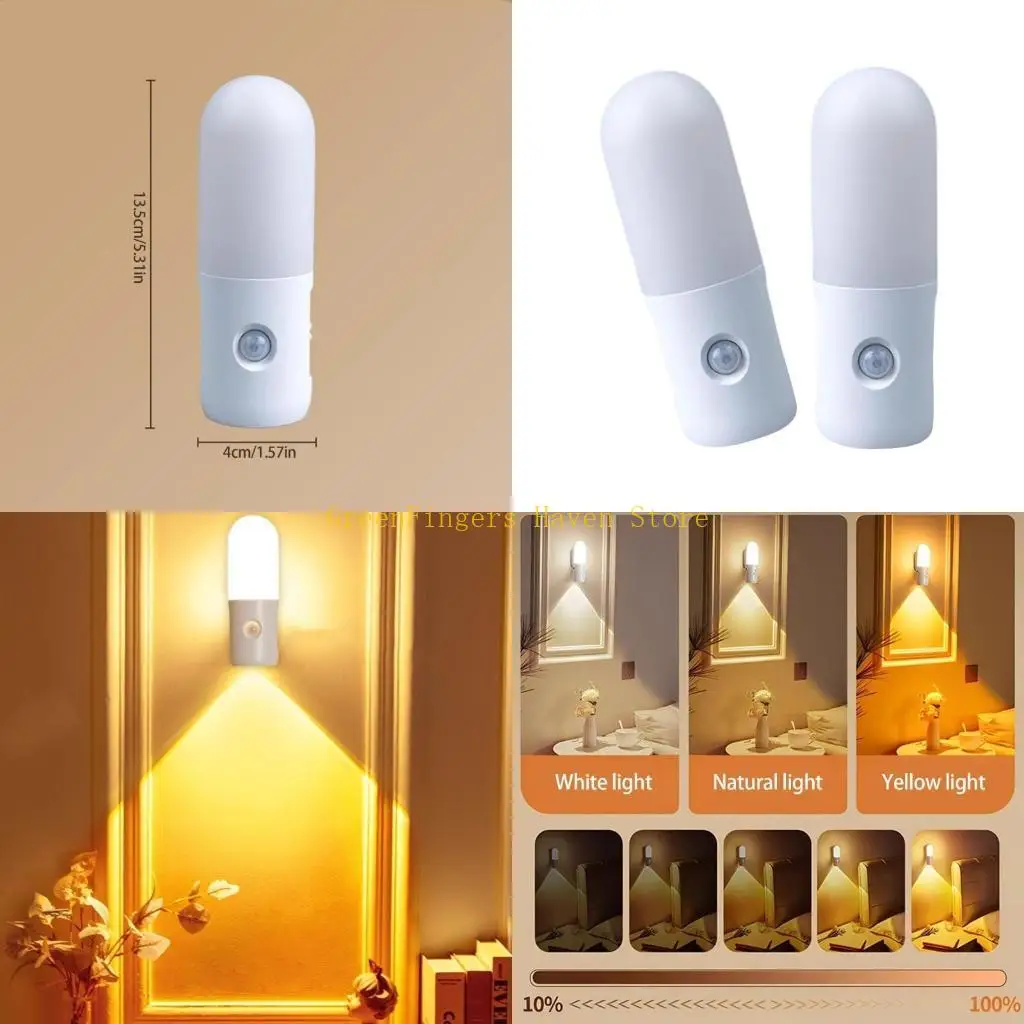 

F68D USB Rechargeable LED Night Light Perfect for Bathroom Bedroom and Children Room