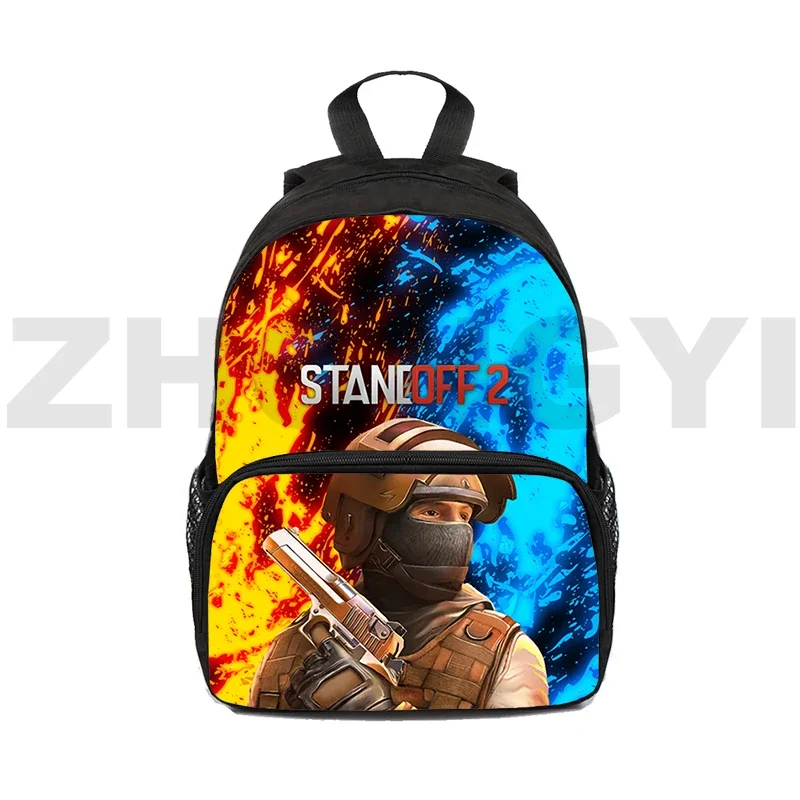 Mochila de lona con estampado 3D para hombre y mujer, bolsa de gran capacidad para ordenador portátil, Anime, dibujos animados, juego de guerra de disparos