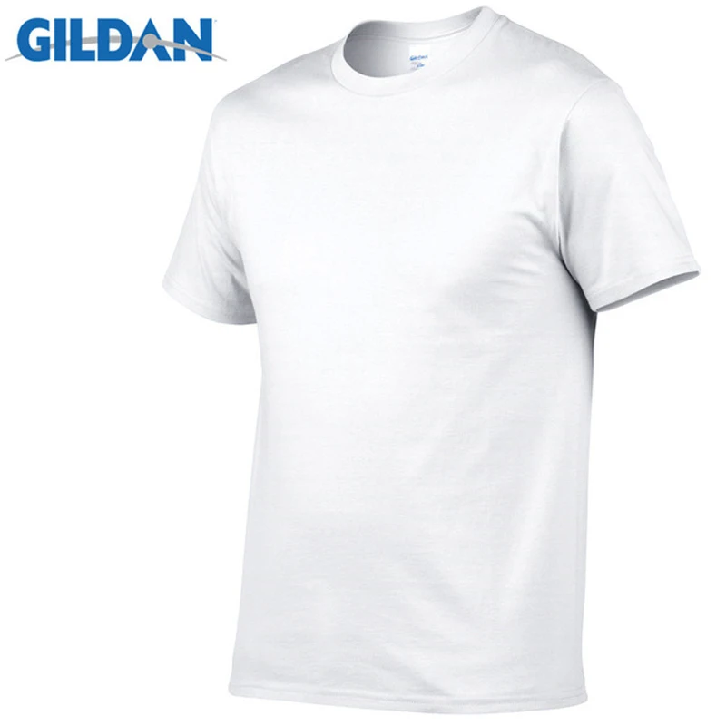 Gildan Brand Summer Casual T-Shirt Men\'s Short Sleeve Top 100% Cotton Solid Color Sweatshirt Comfortable Breathable Men Clothing