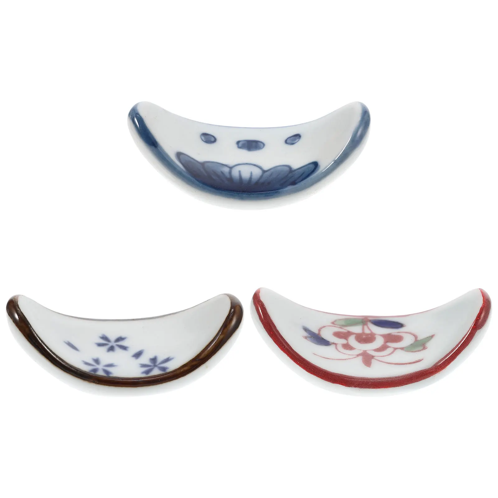 

3Pcs Ceramic Chopsticks Rest Elegant Table Decors Dining Table Decoration Portable Cutlery Organizer Chopstick Holder