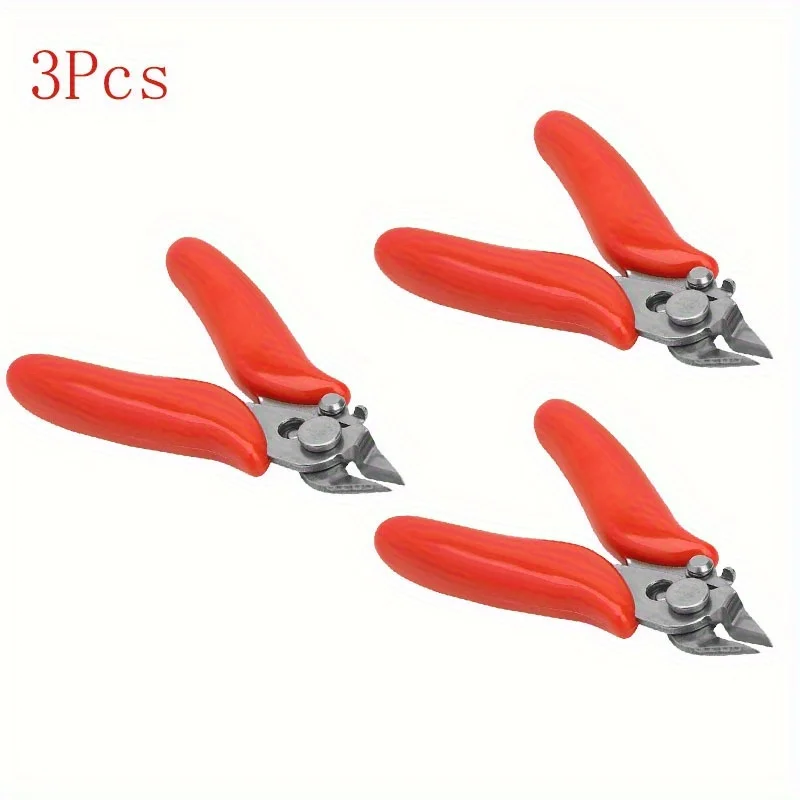 

3/5Pcs Diagonal Pliers 3.5 Inch Mini Wire Cutter Small Soft Cutting Electronic Pliers Wires Insulating Rubber Handle