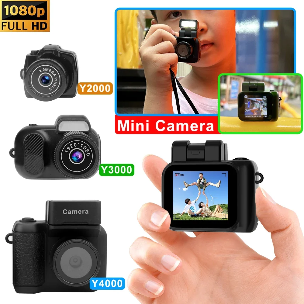 

Hot Y4000 Monoreflexes Style Mini Camera With Flash Lamp And Battery Dock Portable Video Recorder DV 1080P With LCD Screen Y3000