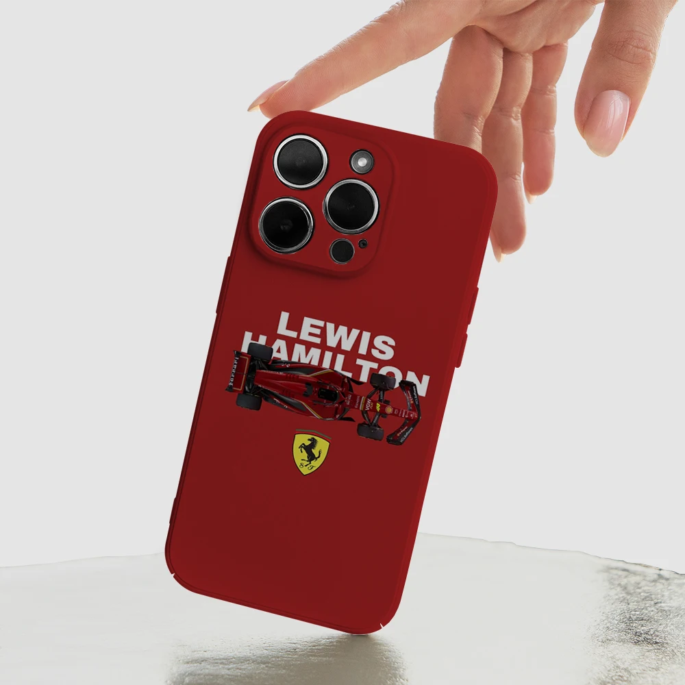 Precise hole Hard Phone Cases For iPhone 16 15 14 13 12 11Pro Max XR X XS 12Mini 14 15 16 Puls Pc Lewis Hamiltons Ferraris