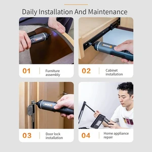 WORX-WX242 4V ELECTRICAL SLOOD SWITCH SET, SMART Wireless Electric Slit Keys, Rechargeable USB, 30 BIT SET, Mini Broca Electric Tools Main Main Sales Drill Bolts Wireless - №3