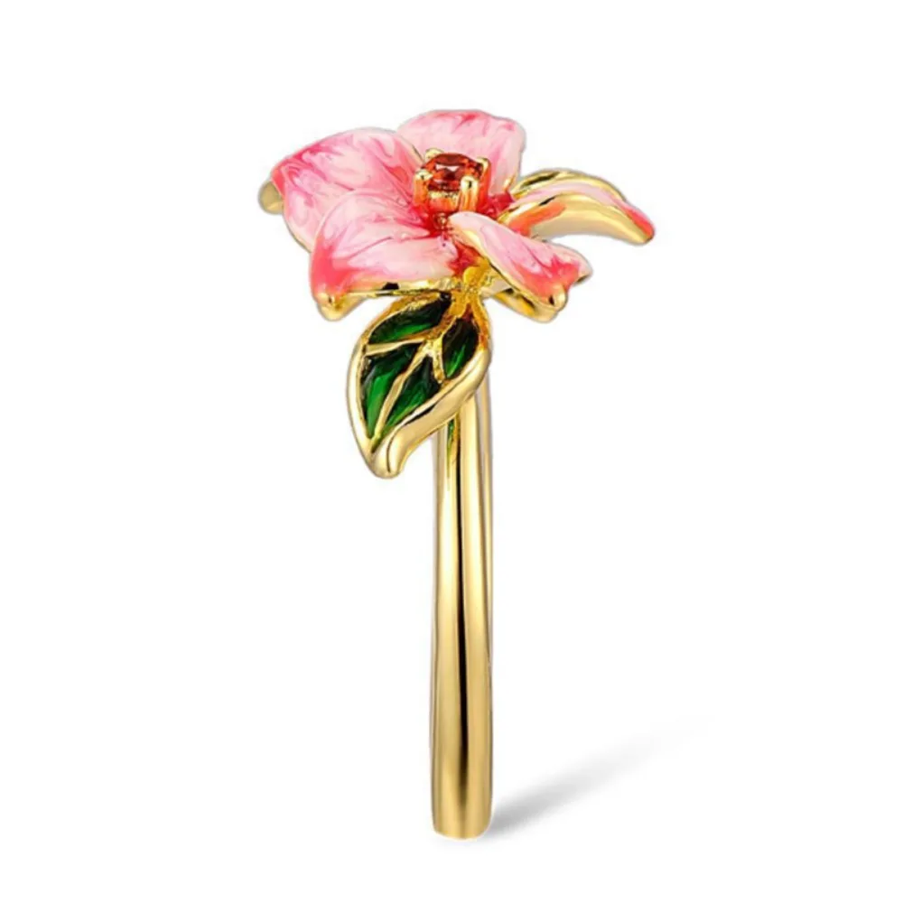 New Trendy Fashion Hundred Creative Female Flower Wreath Leaf Shape Ring Girl Birthday Gift Earrings Niche Party Wedding Jewelry