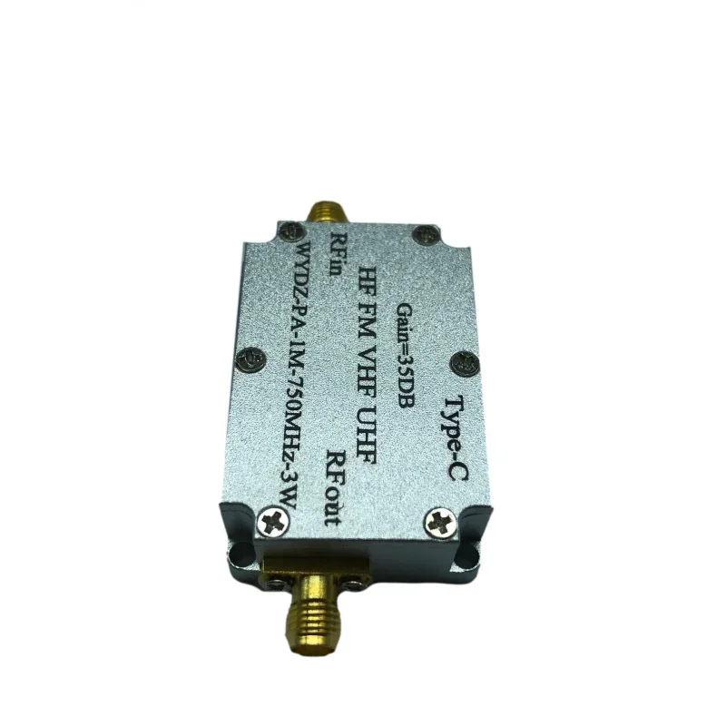 

1M-750M 3W HF FM VHF UHFFM Transmitter Broadband RF Amplifier Short Wave Amplifier with Shell