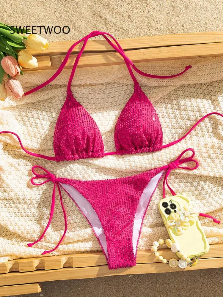 2025 New Arrival Sequin Bikini Women's Triangle Swimwear Women's Multicolor Bikini Swimwear