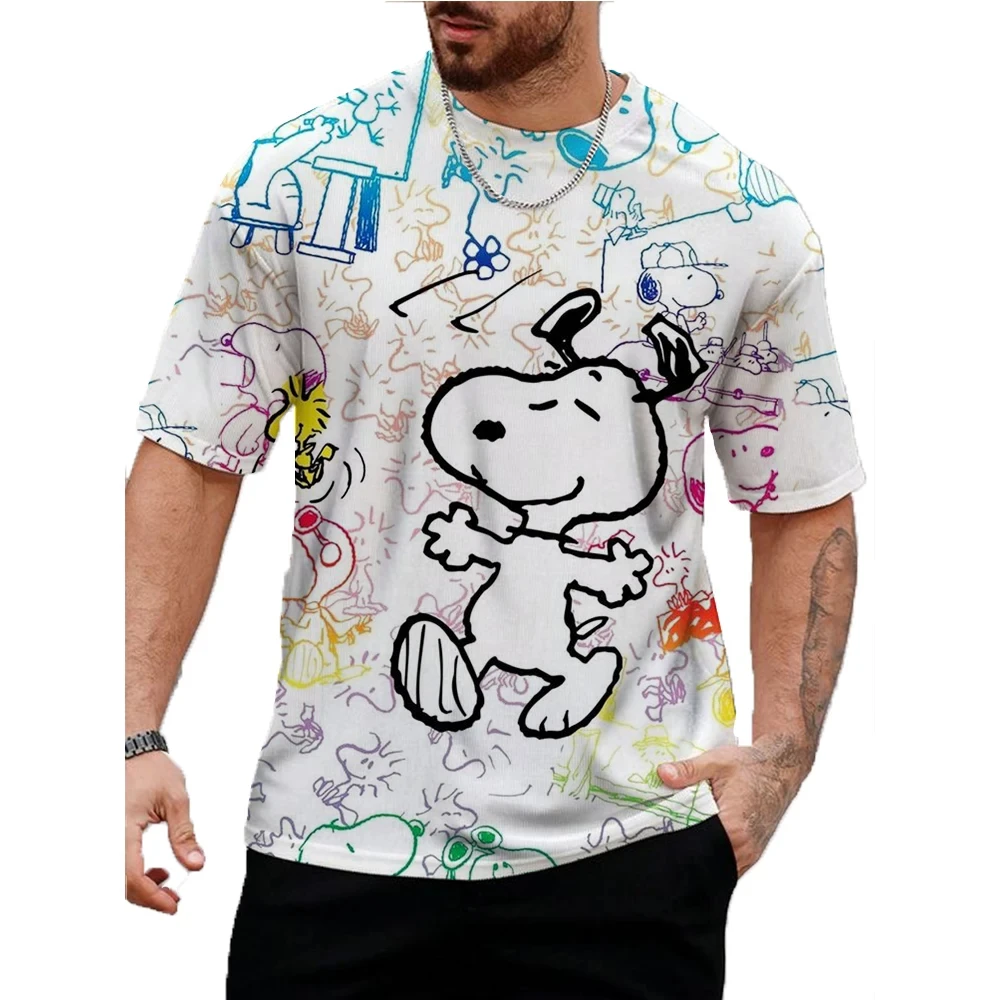 Estate uomo divertente t-shirt bambini Cartoon Snoopy top Tees ragazzi ragazze moda manica corta abbigliamento bambini Casual elegante Outfit