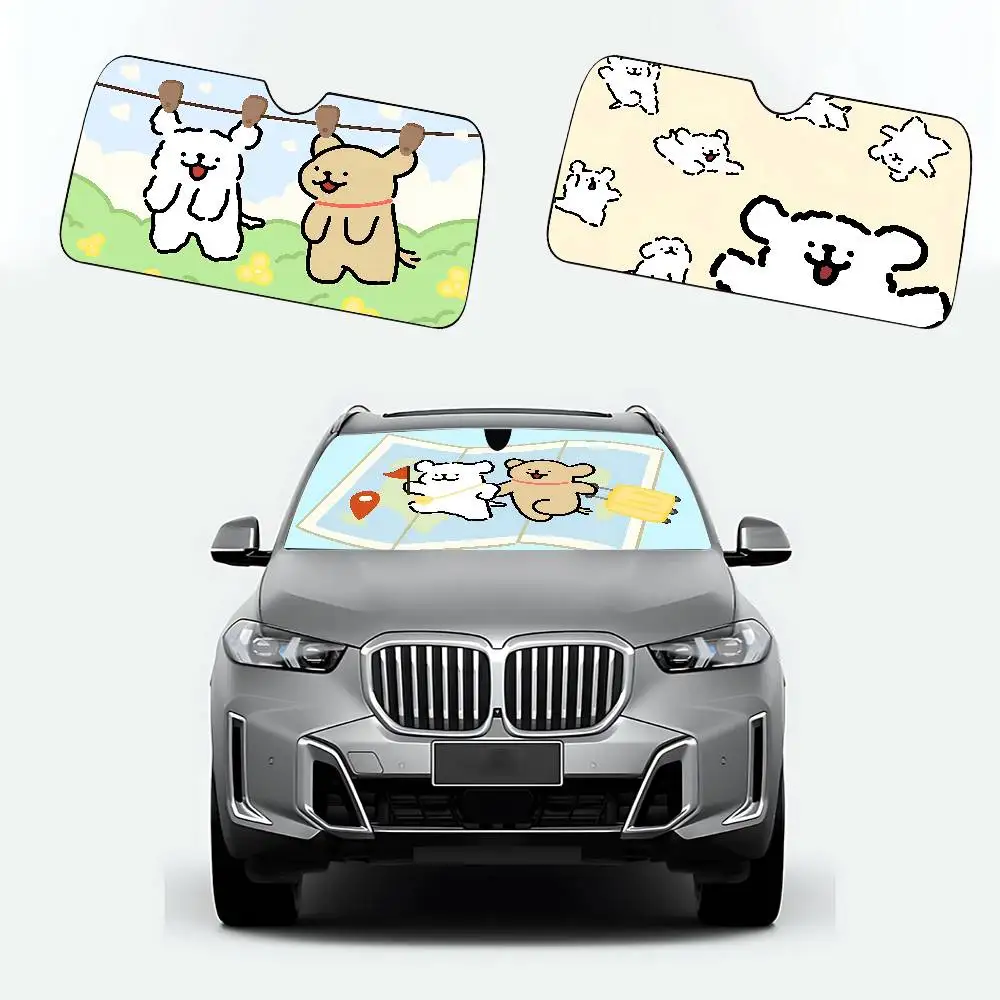 M-Malteses Car SunShade Car Sunshade Covers Cover Universal Windscreen Folding Visor