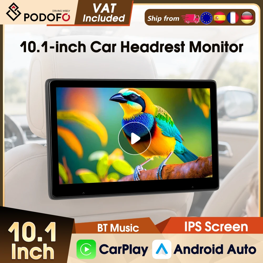 Podofo Carplay Auto-Multimedia-Player Online-Navi Drahtloses Android Auto Mirror Link Mehrsprachiges Autoradio BT TF-Karte Superlink