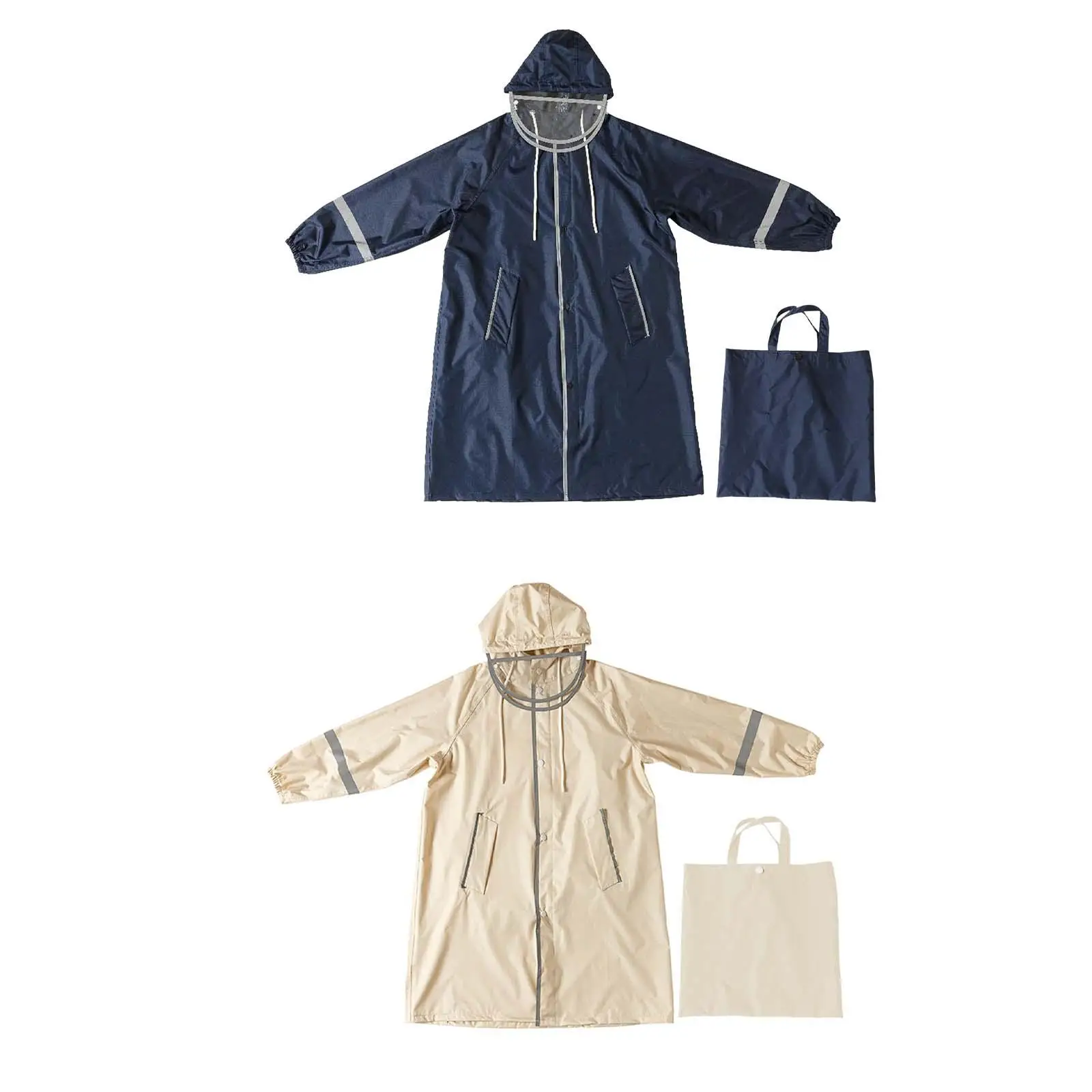 

Kids Rain Coat with Hood for Boys Girls Waterproof Long Reusable Rain Jacket