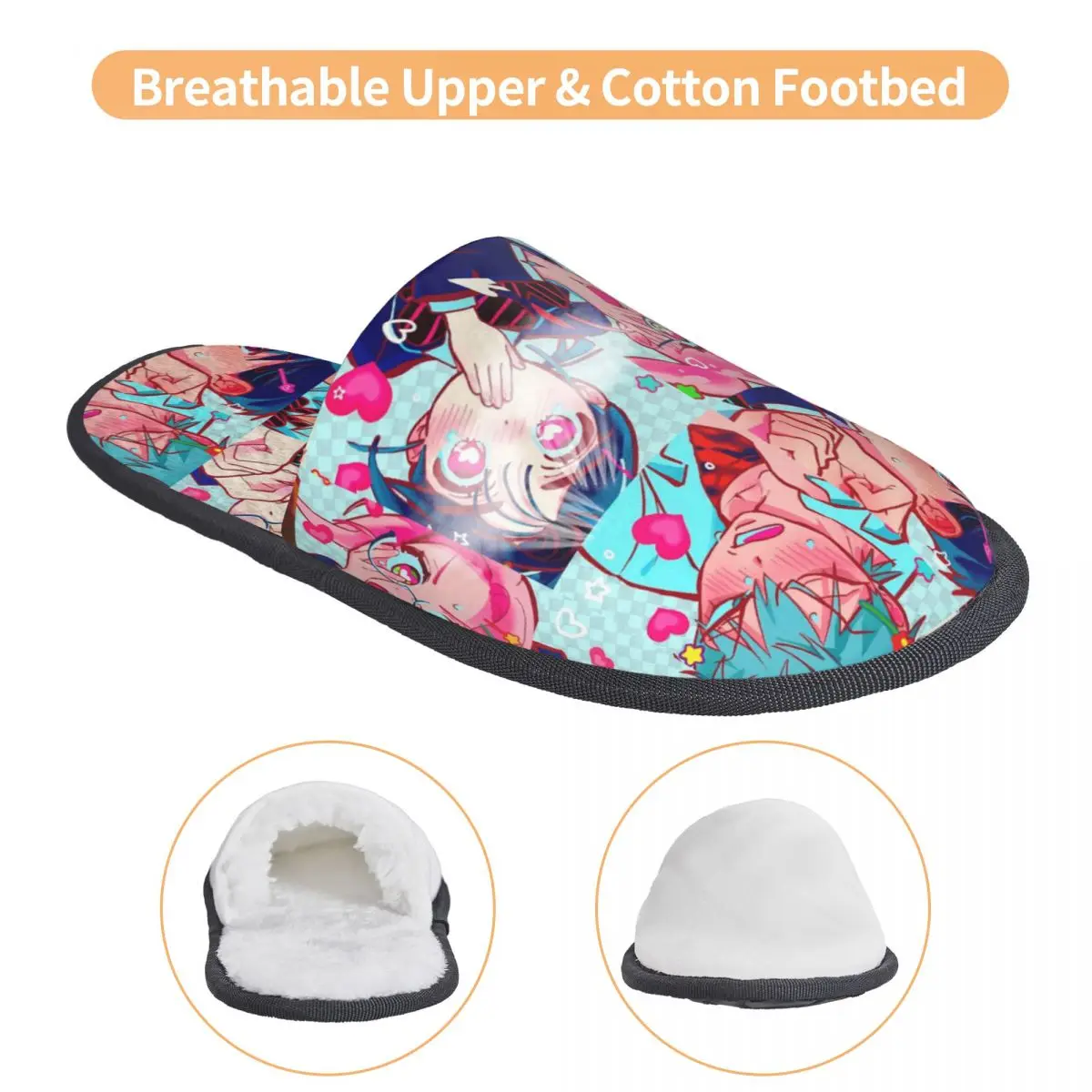 الغريبة المرحلة أنيمي المنزل نعال من القطن عدم الانزلاق Luka Ivan Till Mizi دافئ رغوة الذاكرة النعال غرفة المعيشة #3