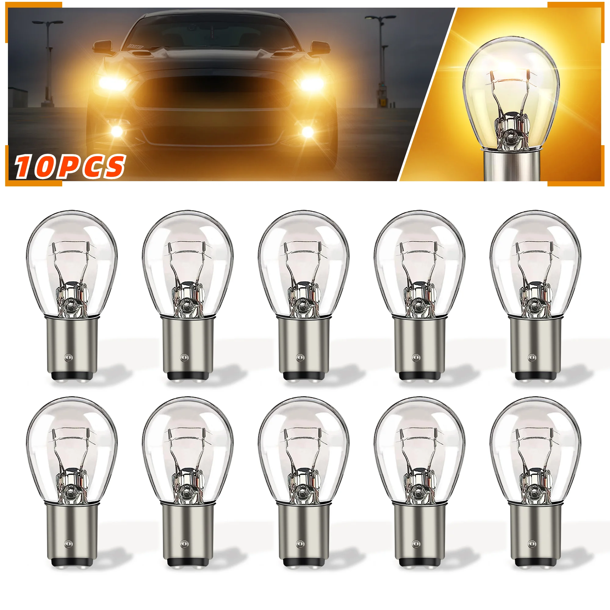 10PCS 1157 Bulb, Brake Light Bulbs, Turn Signal Bulb Replacement For Marker Tail Running Parking Backup Lights (10 Pcs)