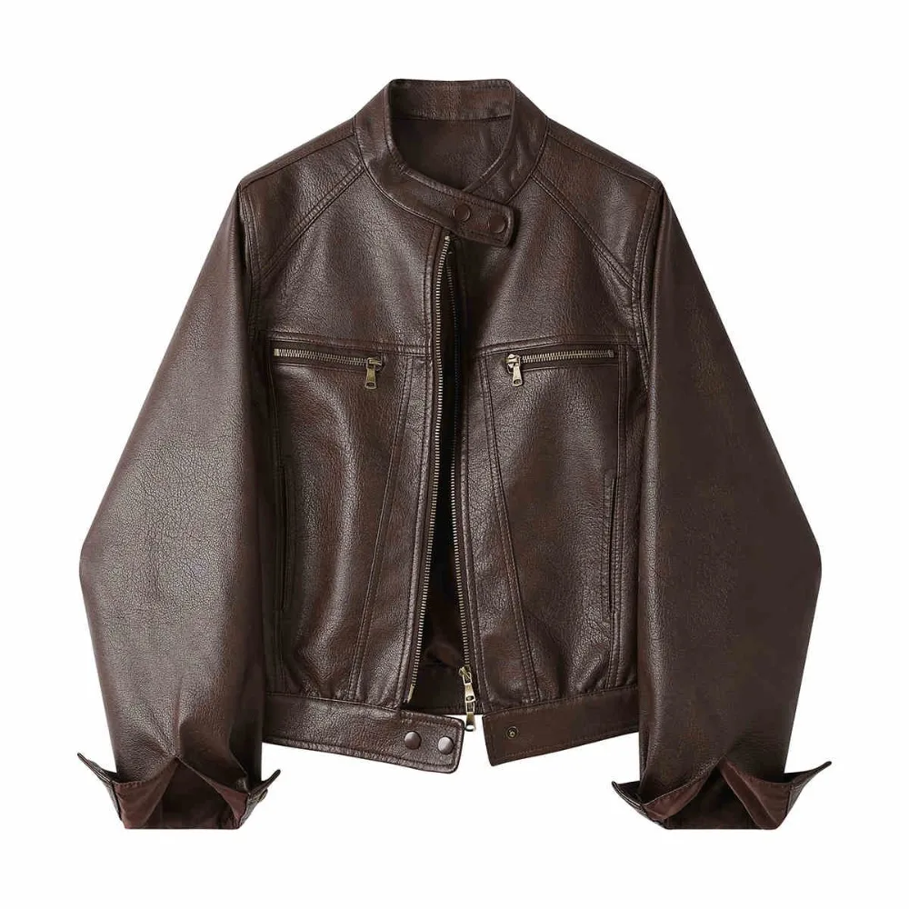 

Новая женская куртка из искусственной кожи, пальто, верхняя одежда отличного качества, женская весенне-осенняя куртка, черная, новинка