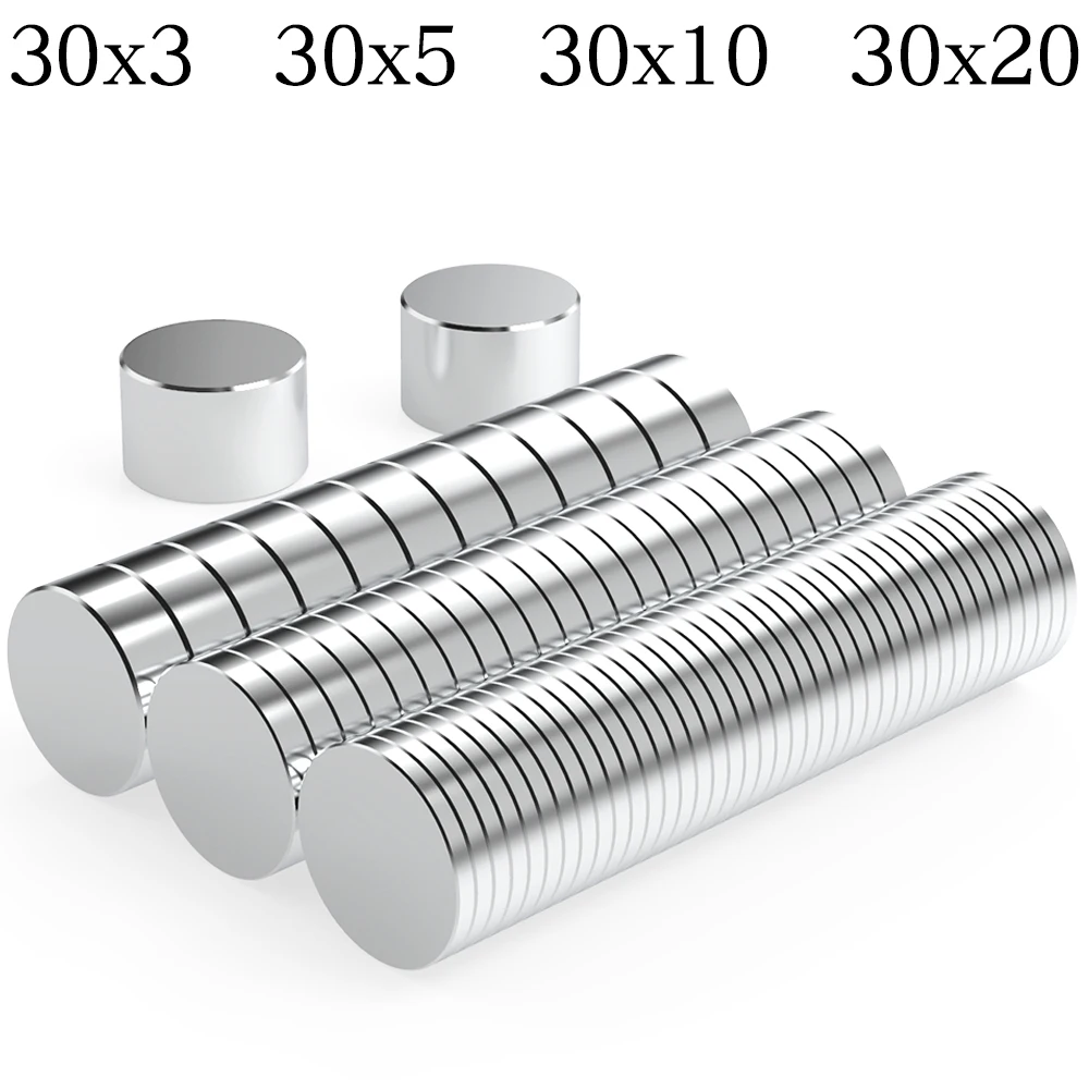 Strong Round Magnet 30x3/30x5/30x10/30x20mm N35 Magnetic NdFeB Neodymium Powerful Refrigerator Magnet