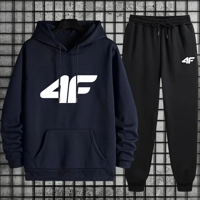 2025 جديد حار بيع الرجال الرياضة مجموعة هوديي الحضرية الترفيه موضة الرياضة مجموعة الخريف/الشتاء المنزل في الهواء الطلق مريحة مجموعة دافئة