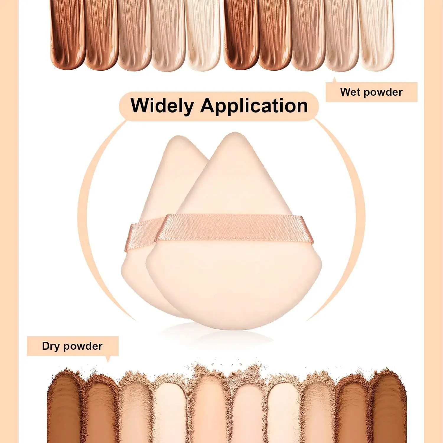 5/10/50 pz velluto cosmetico piumino da cipria trucco spugna Puff uso secco triangolo donne morbido liscio bellezza lavabile strumenti per il trucco del viso