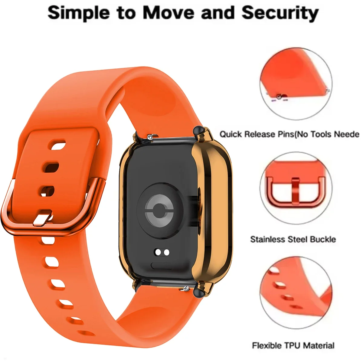 Funda protectora + correa de silicona para Xiaomi Redmi Watch 5 active/5 Lite, cubierta completa de pantalla, carcasa suave de TPU y banda deportiva transpirable